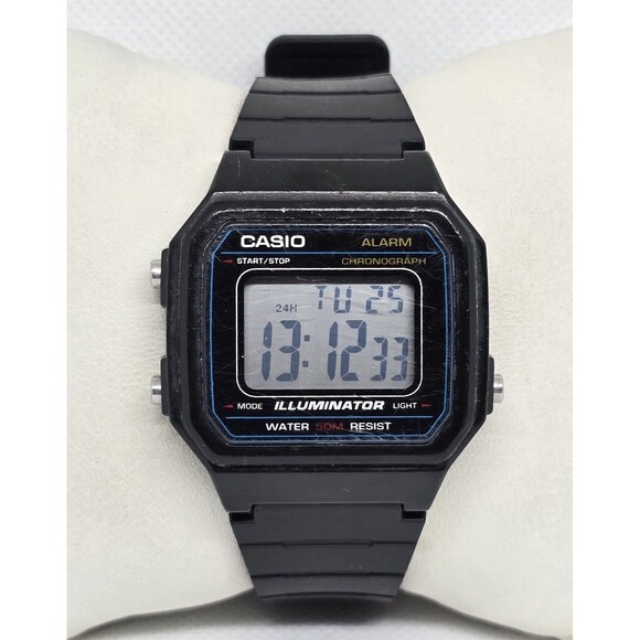 Casio Other - Men's Casio W-217H Illuminator Digital Alarm Chrono WR 50M Black Resin Watch 09